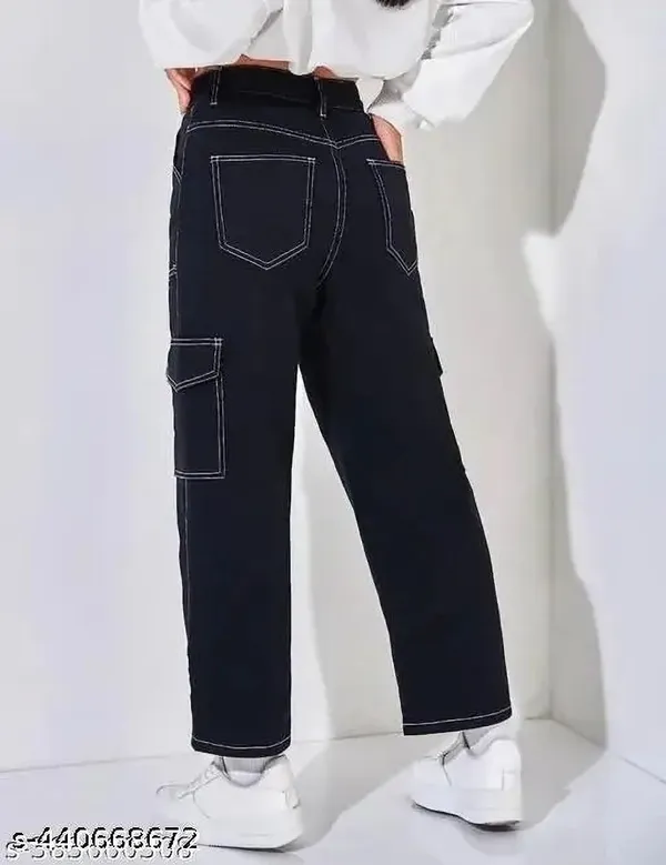 Srshreeradha_Relaxed_Fit_Boys_And_Girls_Black_Jeans