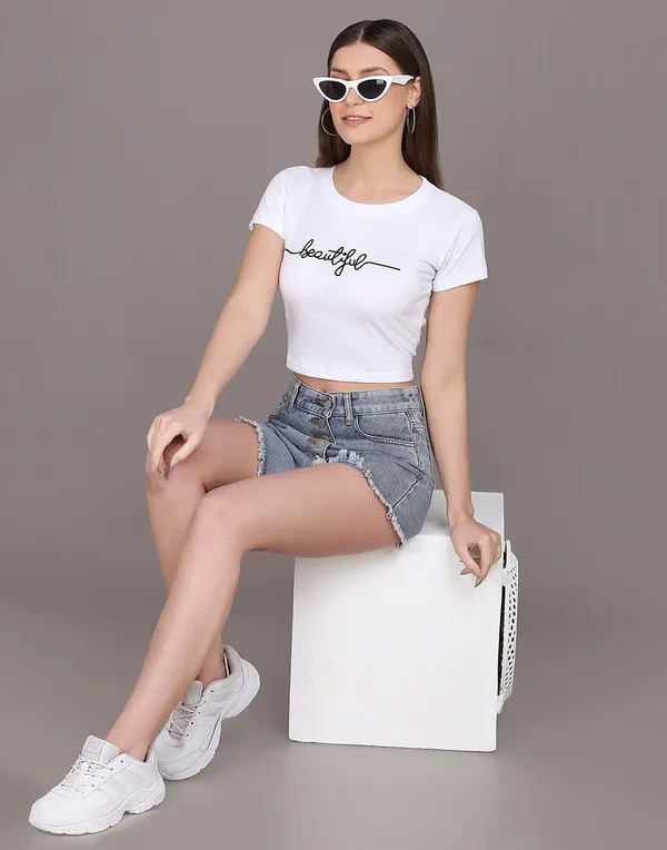 Baawdi_Printed_Women_Round_Neck_White_T-Shirt
