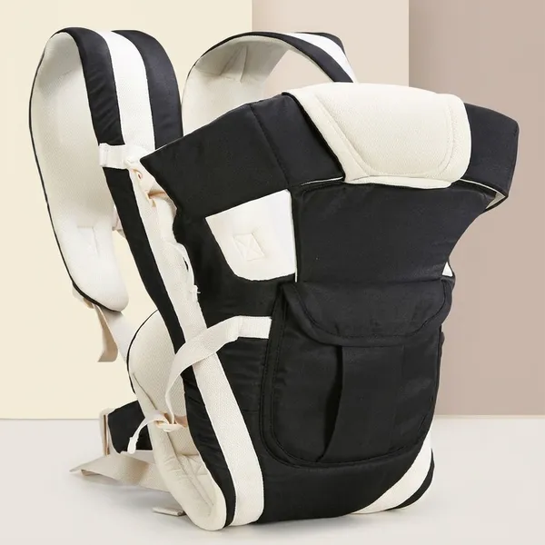 Smilykid_Baby_Carrier_Shoulder_Belt_Sling_Backpack_Baby_Holding_Strap_Adjustable_Carry_Baby_Carrier_Black,_Front_Carry_Facing_In