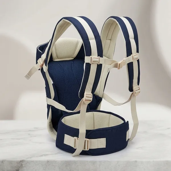 Alwaysup_Baby_New_Born_Carrier_Cum_Kangaroo_Bag/Honeycomb_Texture_Navy_Baby_Carrier_Blue,_Front_Carry_Facing_Out