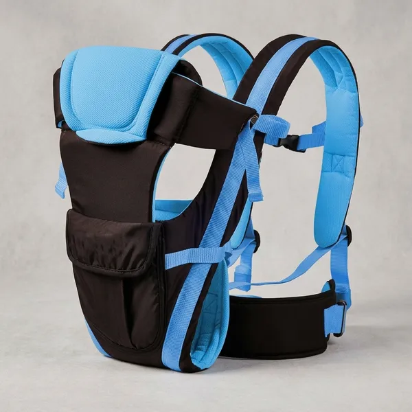 Alwaysup_Baby_New_Carrier_Cum_Kangaroo_Bag/Honeycomb_Texture_Blue_Baby_Carrier_Blue,_Front_Carry_Facing_Out