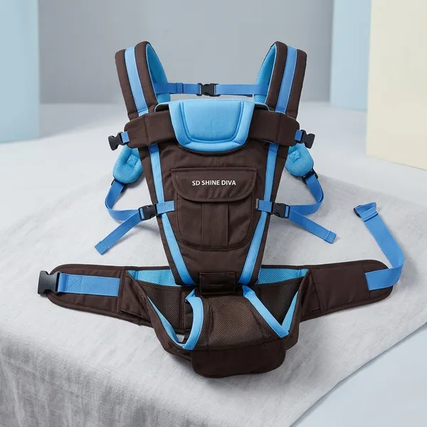Sd_Shine_Diva_High_Quality_Back/Front_Carrier_For_Baby_With_Safety_Belt_And_Buckle_Straps_Baby_Carrier_Black,_Front_Carry_Facing_Out