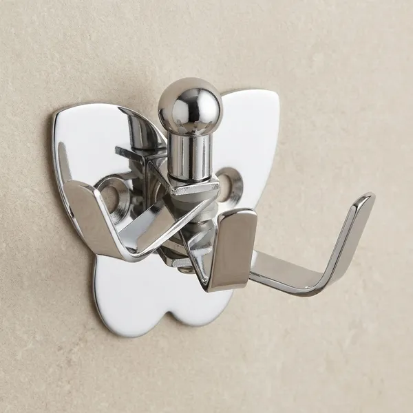 Silver_Stainless_Steel_Chrome_Butterfly_Wall_Mounted_Dual_Hook_Pack_Of_2