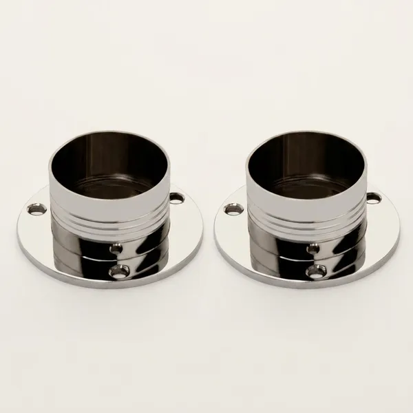 Silver_Stainless_Steel_Chrome_Round_Flange_For_Railing_Pipe_Fittings_Pack_Of_2