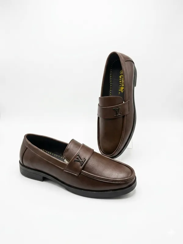 Brown_Leather_Penny_Loafer_Shoes_For_Men