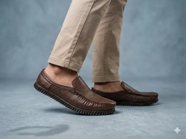 Brown_Textured_Leather_Slip-On_Loafers_For_Men