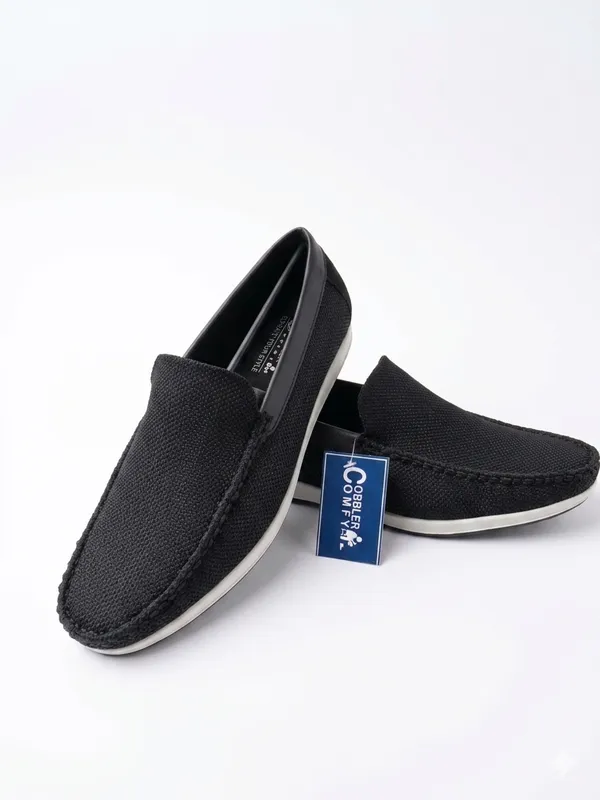 Black_Canvas_Slip-On_Loafers_For_Men