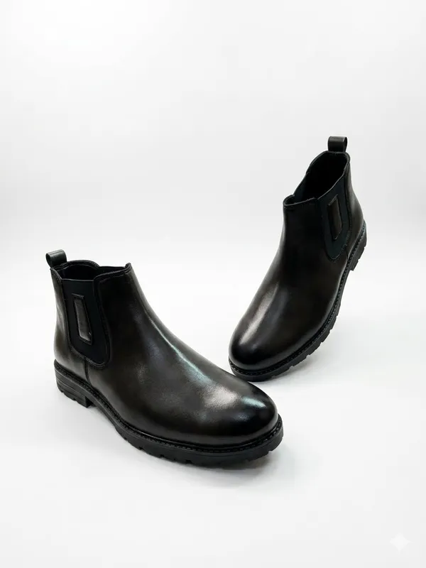 Faux_Leather_Round_Crust_Chelsea_Boot_Black