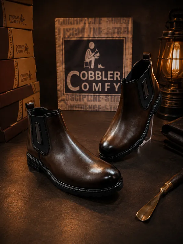 Faux_Leather_Round_Crust_Chelsea_Boot_Brown
