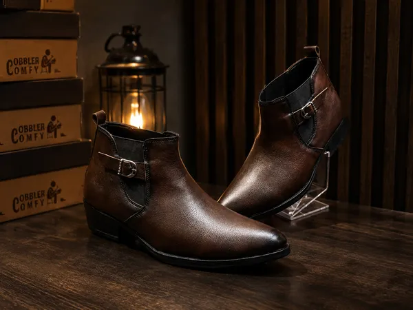 Faux_Leather_Cow_Boy_Chelsea_Boot_Brown