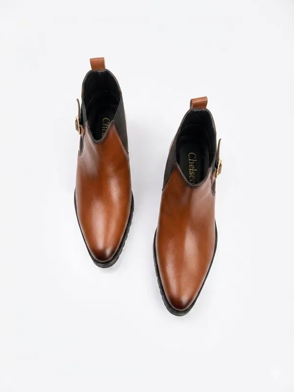 Faux_Leather_Cow_Boy_Chelsea_Boot_Tan