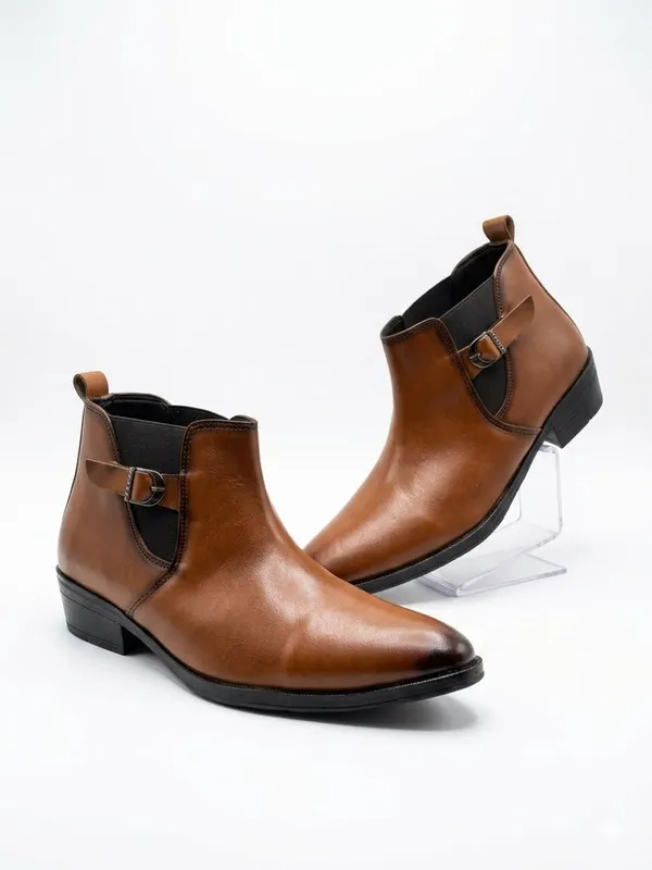 Faux_Leather_Cow_Boy_Chelsea_Boot_Tan