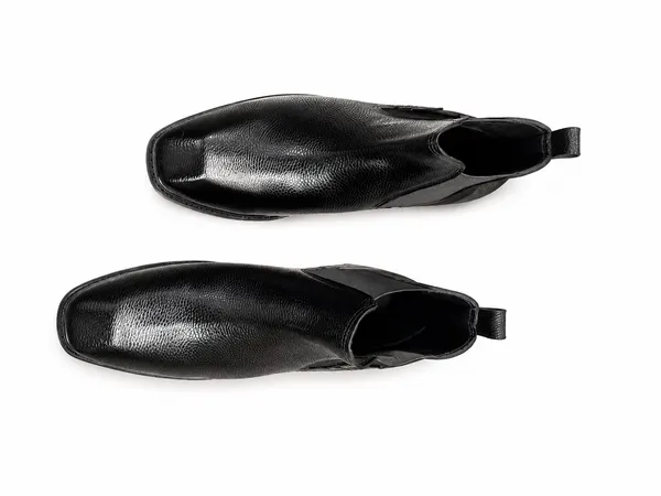 Faux_Leather_Dimond_Cut_Milled_Chelsea_Boot_Black
