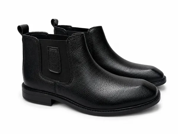 Faux_Leather_Dimond_Cut_Milled_Chelsea_Boot_Black