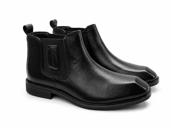 Faux_Leather_Dimond_Cut_Milled_Chelsea_Boot_Black