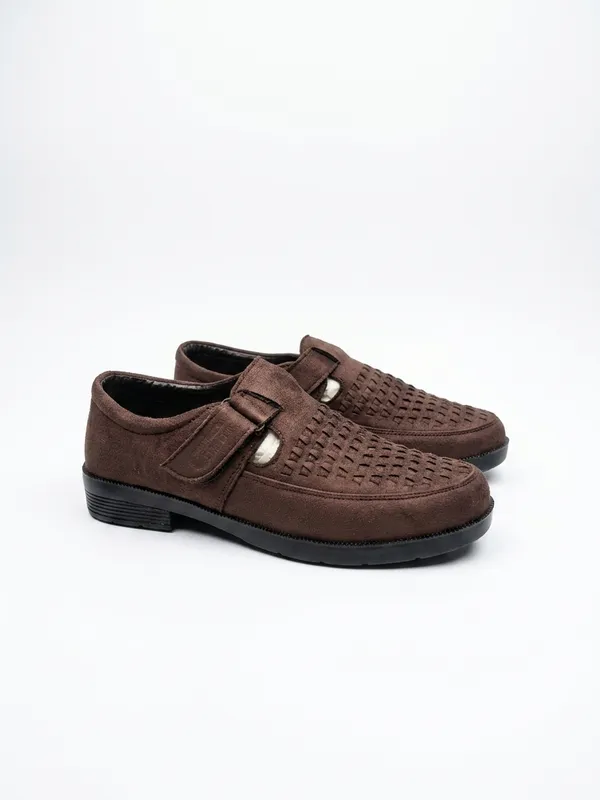 Faux_Leather_Cross_Roman_Sandal's_Suede_Cherry