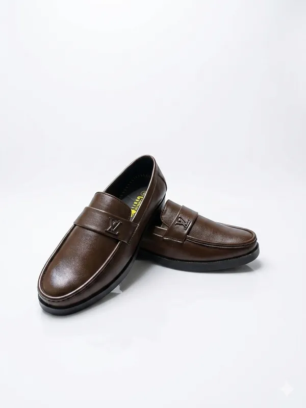 Brown_Leather_Penny_Loafer_Shoes_For_Men