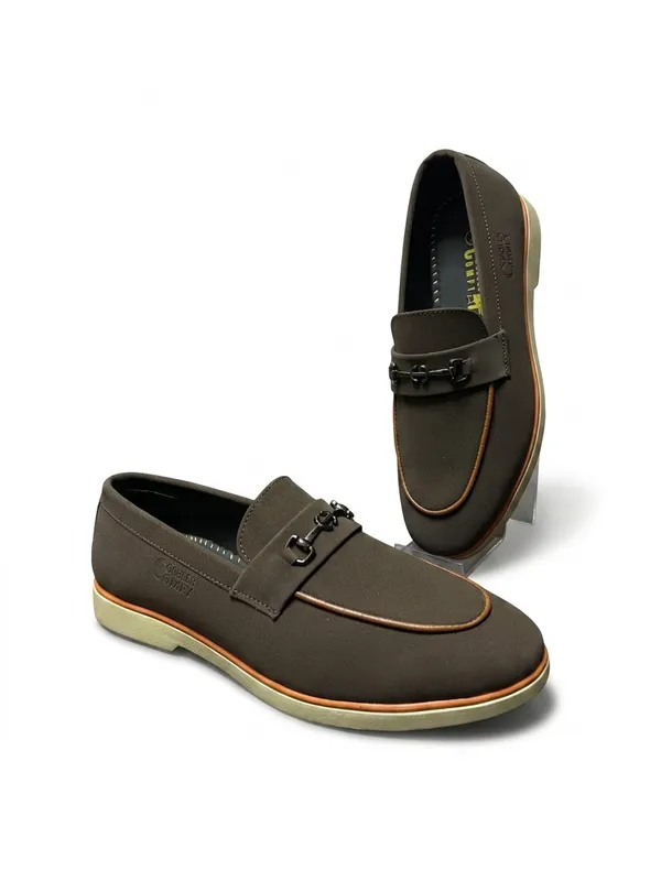 Olive_Green_Leather_Bit_Slip-On_Loafers_For_Men