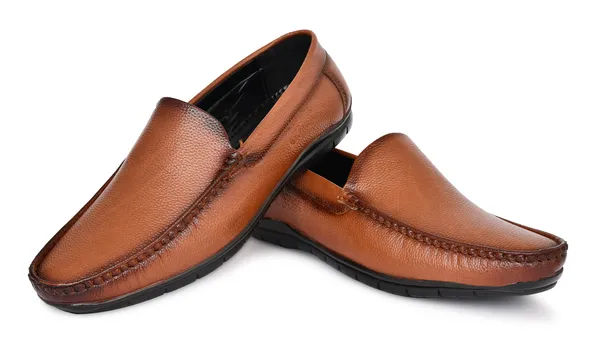 Tan_Leather_Moc-Toe_Slip-On_Loafers_For_Men