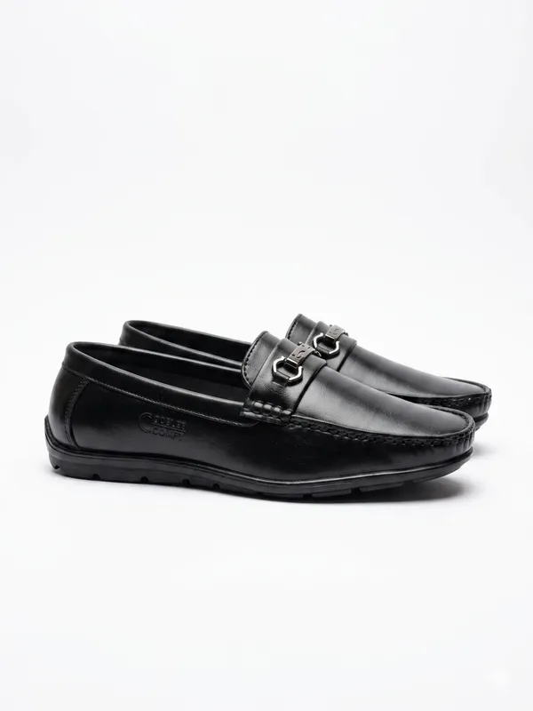 Black_Leather_Metal_Buckle_Slip-On_Loafers_For_Men