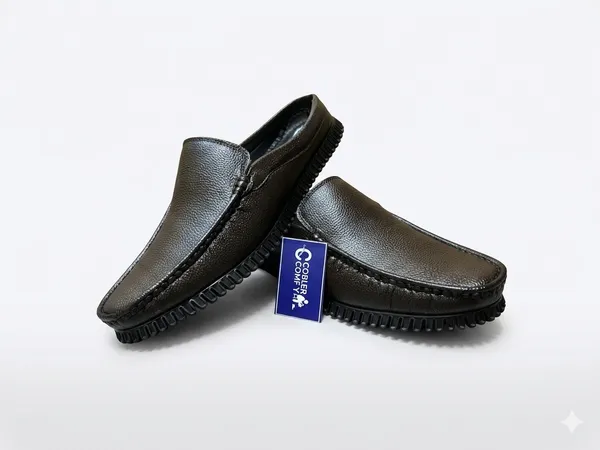 Brown_Textured_Leather_Slip-On_Loafers_For_Men