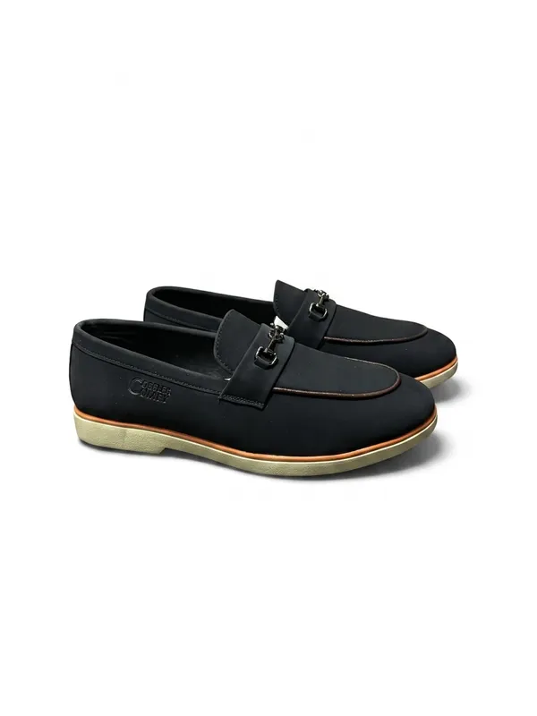 Black_Synthetic_Leather_Buckle_Slip-On_Loafers_For_Men