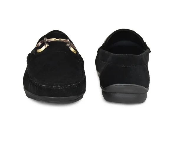 Black_Suede_Metal_Buckle_Slip-On_Loafers_For_Men