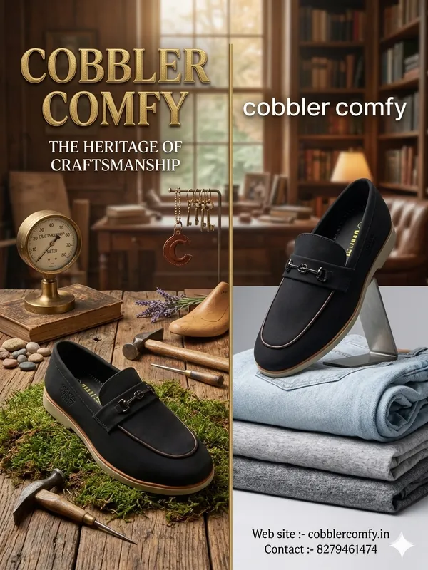 Black_Synthetic_Leather_Buckle_Slip-On_Loafers_For_Men