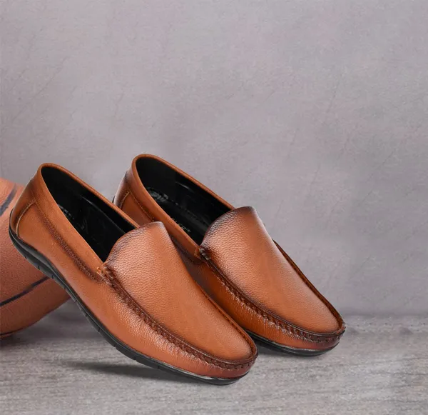 Tan_Leather_Moc-Toe_Slip-On_Loafers_For_Men