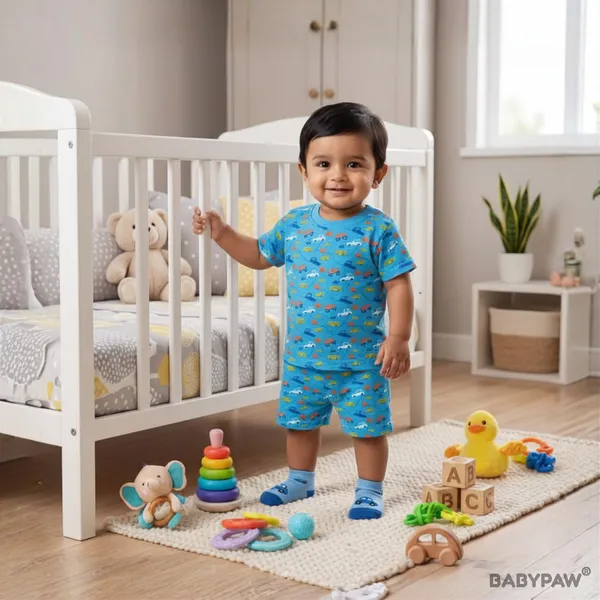 Unisex_Traffic_City_Cotton_T_Shirt_And_Shorts_Co_Ord_Set