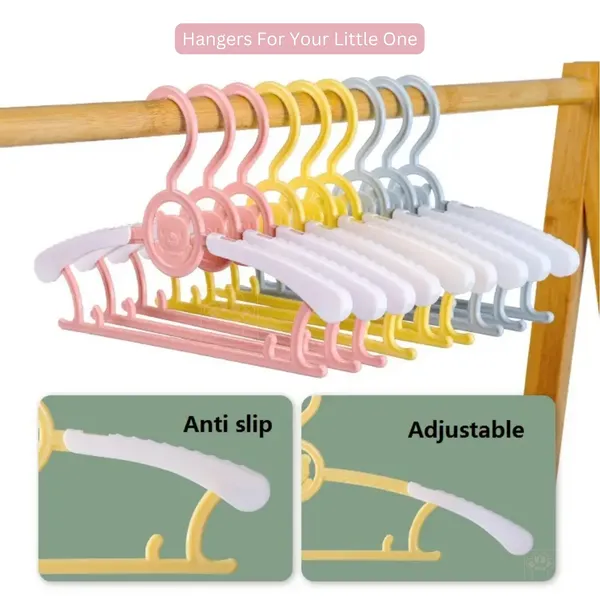 Teddy_Bear_Extendable_Stackable_Anti_Slip_Cute_Clothes_Hangers_For_Kids_{5_Blue_+_5_Green_Pack_Of_10}_-_Gift_Box