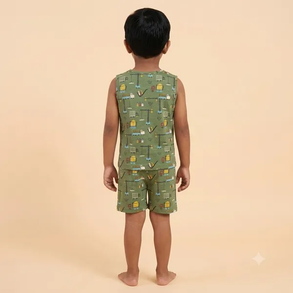 Unisex_Construction_Vehicle_Printed_Cotton_Co_Ord_Set
