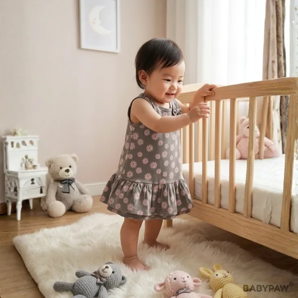 Girls_Daisy_And_Bluey_Print_Sleeveless_Drop_Waist_Frock_With_Shoulder_Bow_-_Pack_Of_2