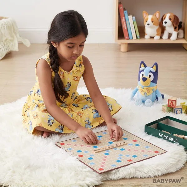 Girls_Daisy_And_Bluey_Print_Sleeveless_Drop_Waist_Frock_With_Shoulder_Bow_-_Pack_Of_2
