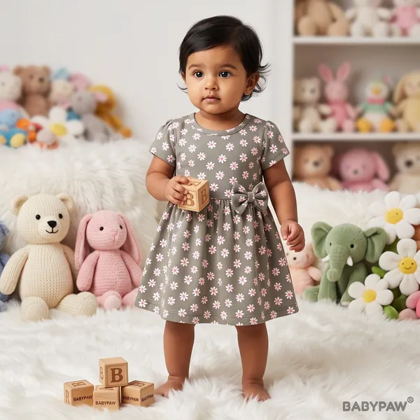 Girls_Born_Wild_Short_Sleeve_Frock_With_Waist_Bow_Combo_Set_-_Pack_Of_3
