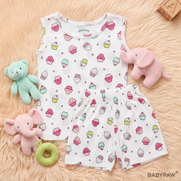 Unisex_Little_Cupcakes_Printed_Rib_Cotton_Co_Ord_Set