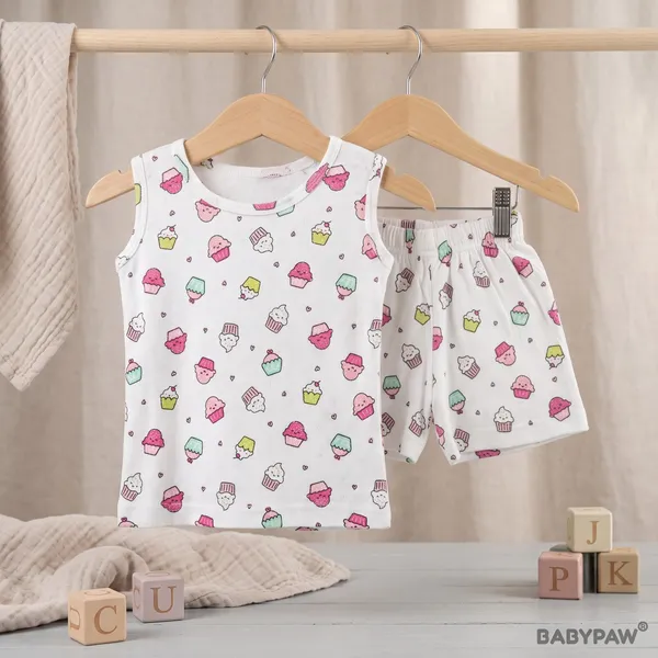 Unisex_Little_Cupcakes_Printed_Rib_Cotton_Co_Ord_Set