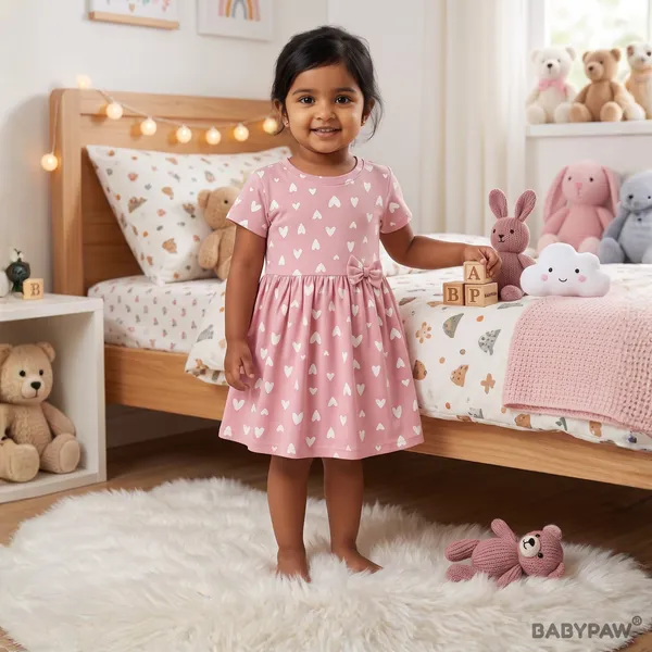 Girls_Born_Wild_Short_Sleeve_Frock_With_Waist_Bow_Combo_Set_-_Pack_Of_3