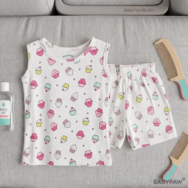 Unisex_Little_Cupcakes_Printed_Rib_Cotton_Co_Ord_Set