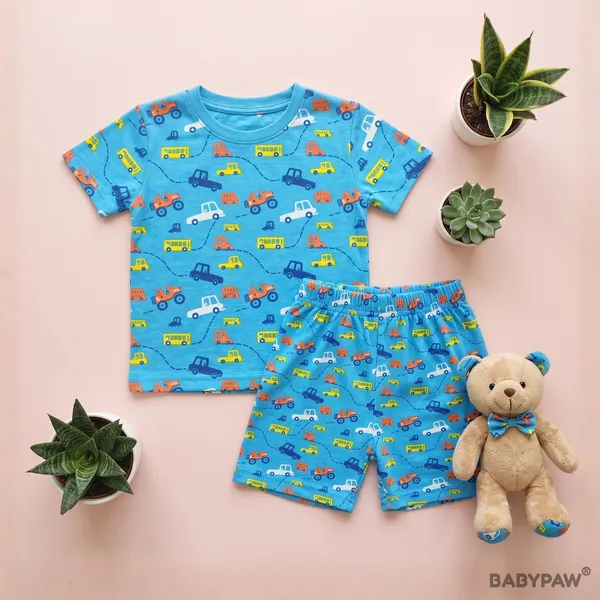 Unisex_Traffic_City_Cotton_T_Shirt_And_Shorts_Co_Ord_Set
