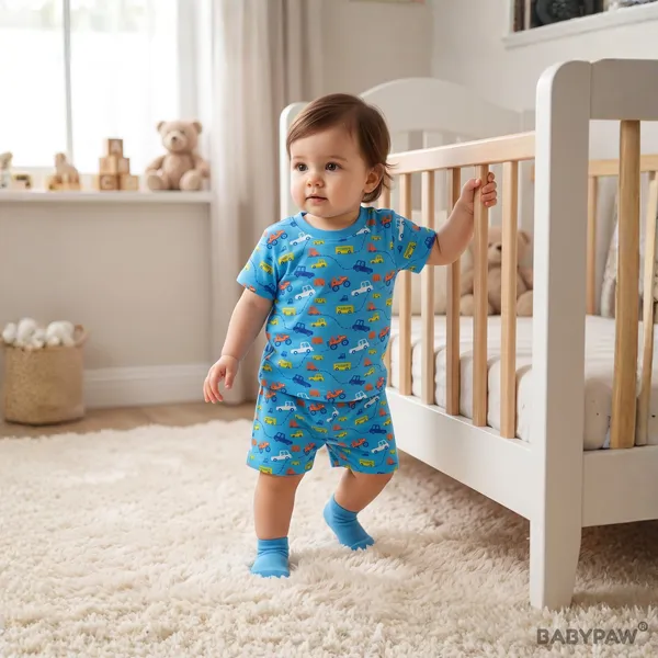 Unisex_Traffic_City_Cotton_T_Shirt_And_Shorts_Co_Ord_Set