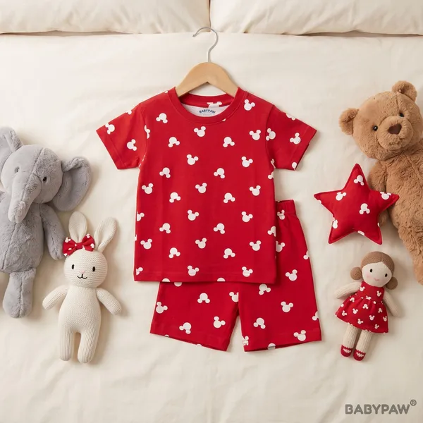 Unisex_Little_Mouse_Cotton_T_Shirt_And_Shorts_Co_Ord_Set