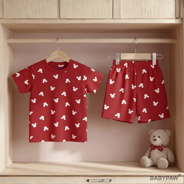 Unisex_Little_Mouse_Cotton_T_Shirt_And_Shorts_Co_Ord_Set