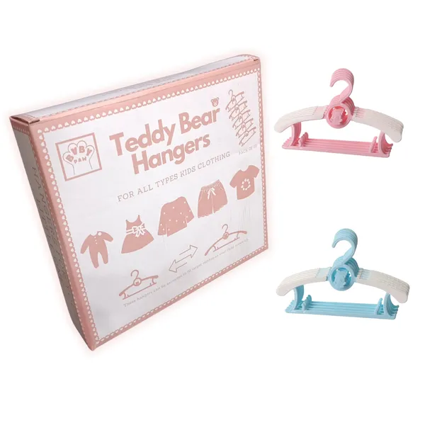 Teddy_Bear_Extendable_Stackable_Anti_Slip_Cute_Clothes_Hangers_For_Kids_{5_Pink_+_5_Blue_Pack_Of_10}_-_Gift_Box