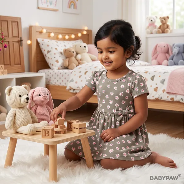 Girls_Born_Wild_Short_Sleeve_Frock_With_Waist_Bow_Combo_Set_-_Pack_Of_3