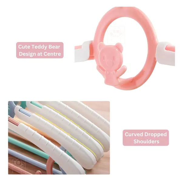 Teddy_Bear_Extendable_Stackable_Anti_Slip_Cute_Clothes_Hangers_For_Kids_{5_Pink_+_5_Yellow_Pack_Of_10}_-_Gift_Box