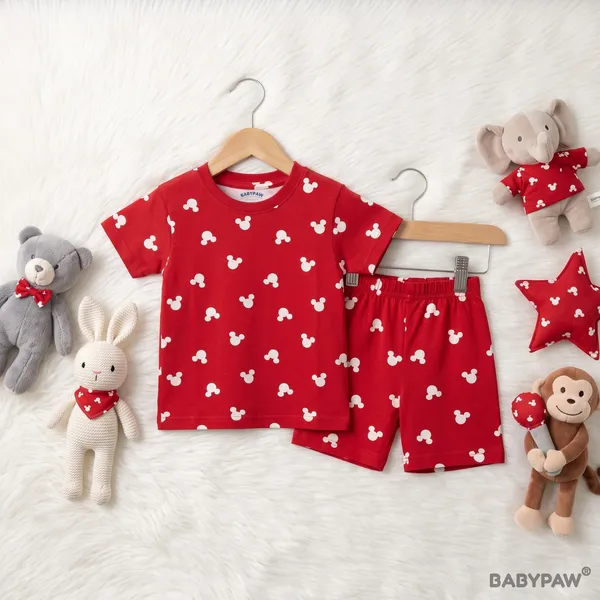 Unisex_Little_Mouse_Cotton_T_Shirt_And_Shorts_Co_Ord_Set