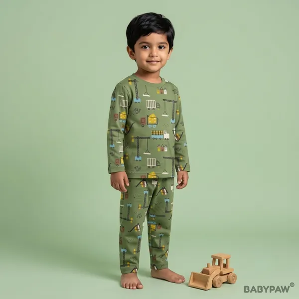 Unisex_Construction_Vehicle_Cartoon_Cotton_Full_Sleeve_T_Shirt_and_Payjamas_Co_Ord_Set