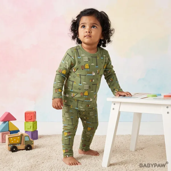 Unisex_Construction_Vehicle_Cartoon_Cotton_Full_Sleeve_T_Shirt_and_Payjamas_Co_Ord_Set