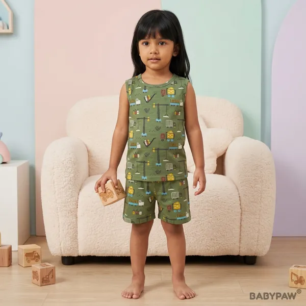 Unisex_Construction_Vehicle_Printed_Cotton_Co_Ord_Set